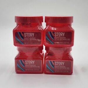 Story Moisturizing Style Defining Hair Gel Castor Oil and Aloe Vera Lot of 4 New